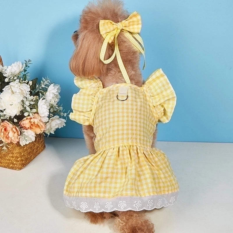 Cute Cotton Flower Bow Knot Pet Clothing