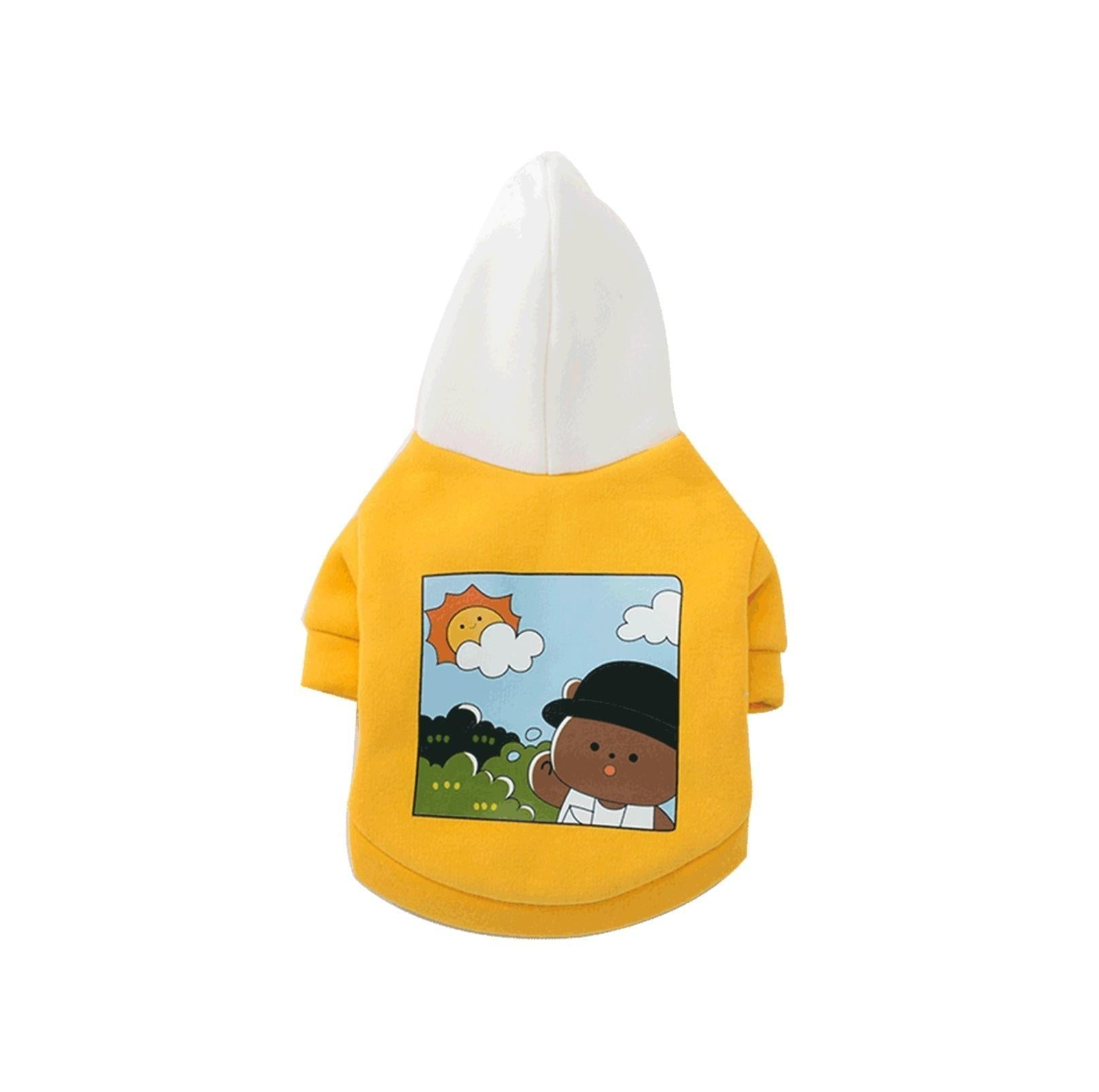 Adorable Bear Cartoon Hooded Pet T-Shirt