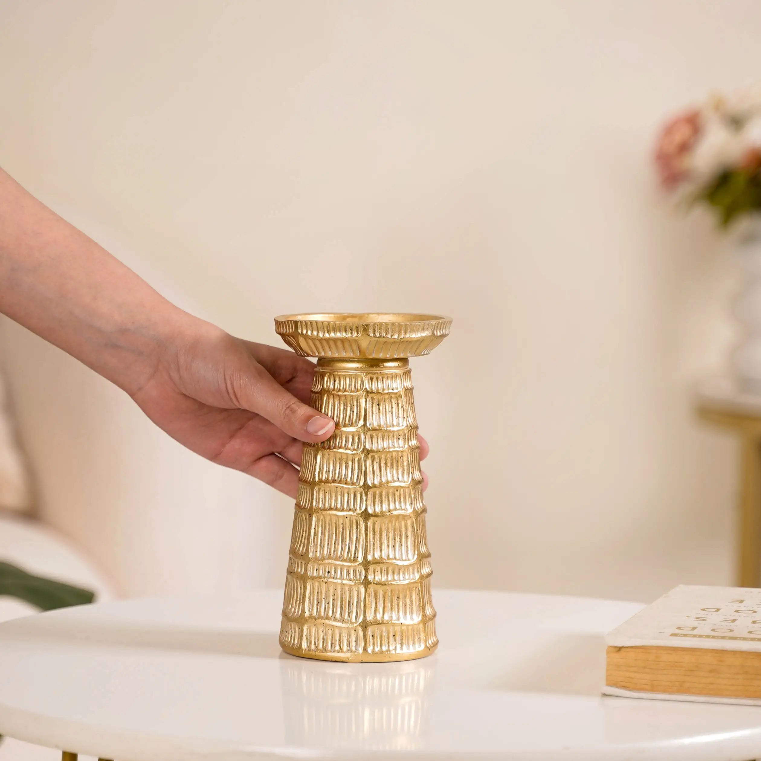 Golden Glow Candle Holder