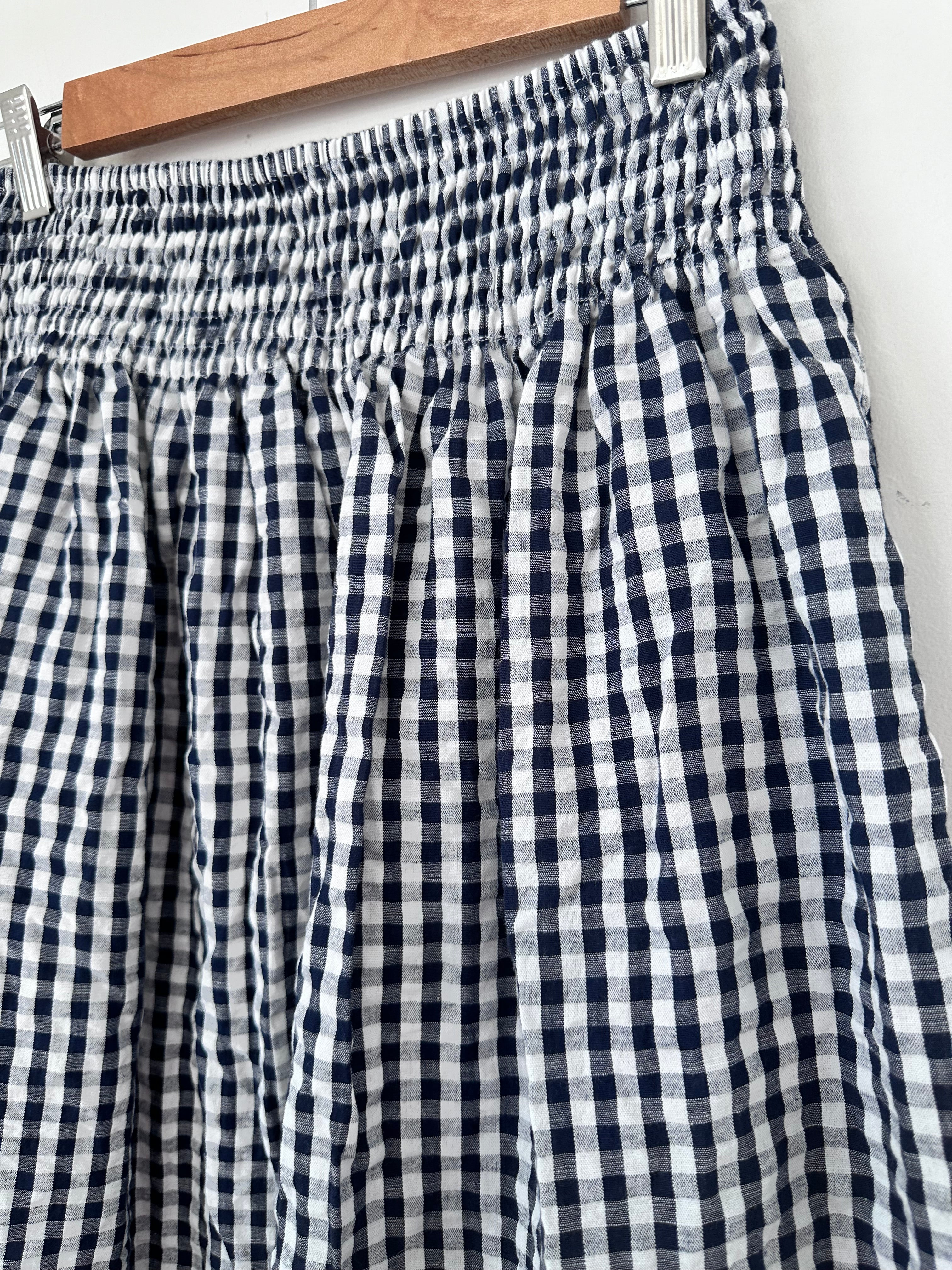 navy/white gingham