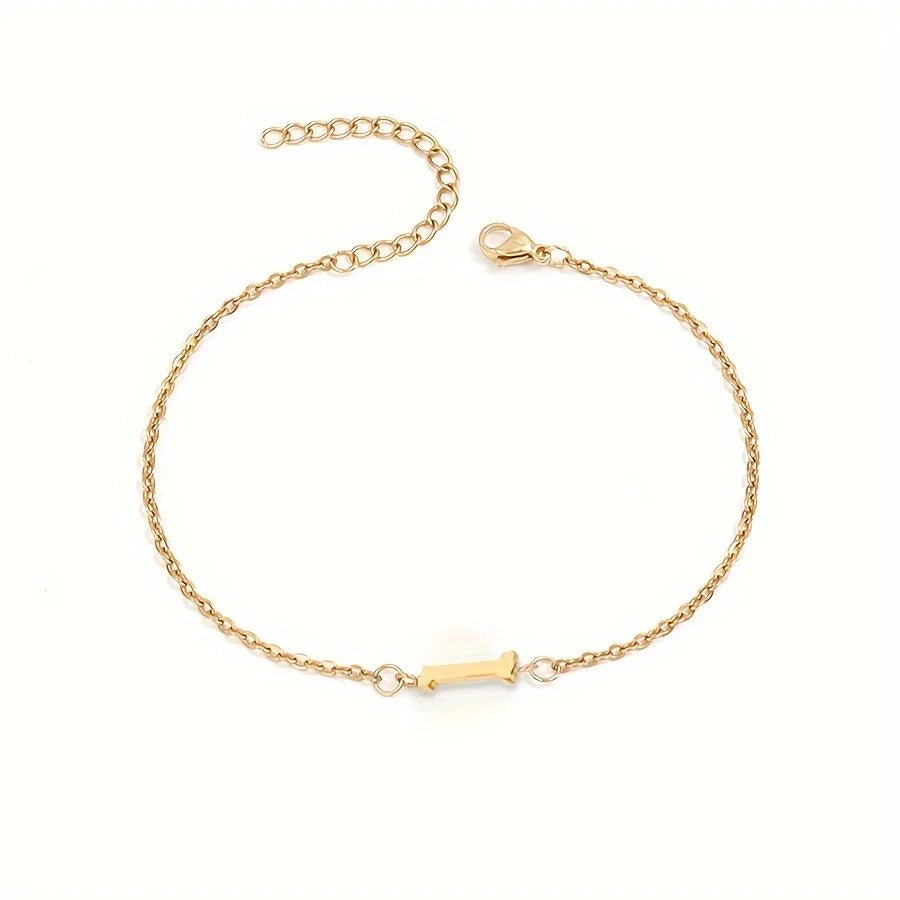 Dainty Feminine Letter Initial Chain Bracelet