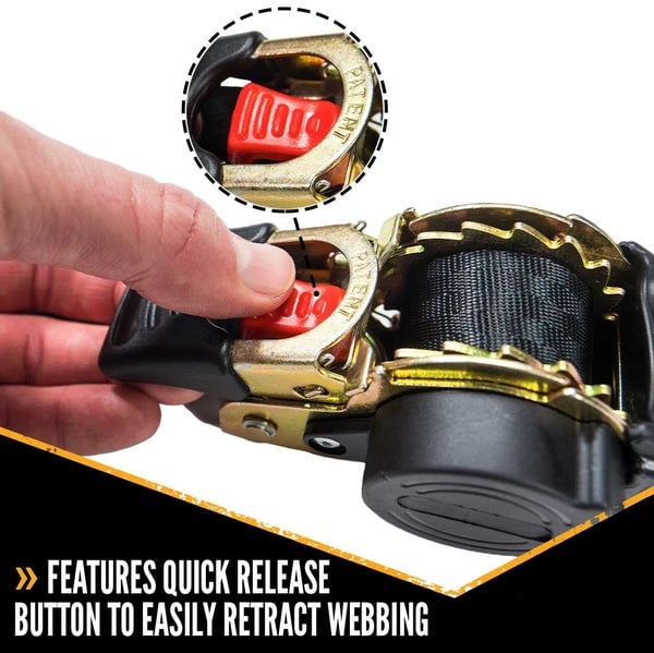 🔥 Retractable Auto Ratchet Strap with RAIL BRACKET BUNDLE