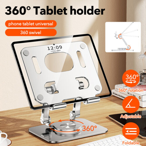 Aluminum Alloy Laptop Stand Foldable 360° Rotation Anti Slip Tablet Holder Notebook Lifting Cooling Holder