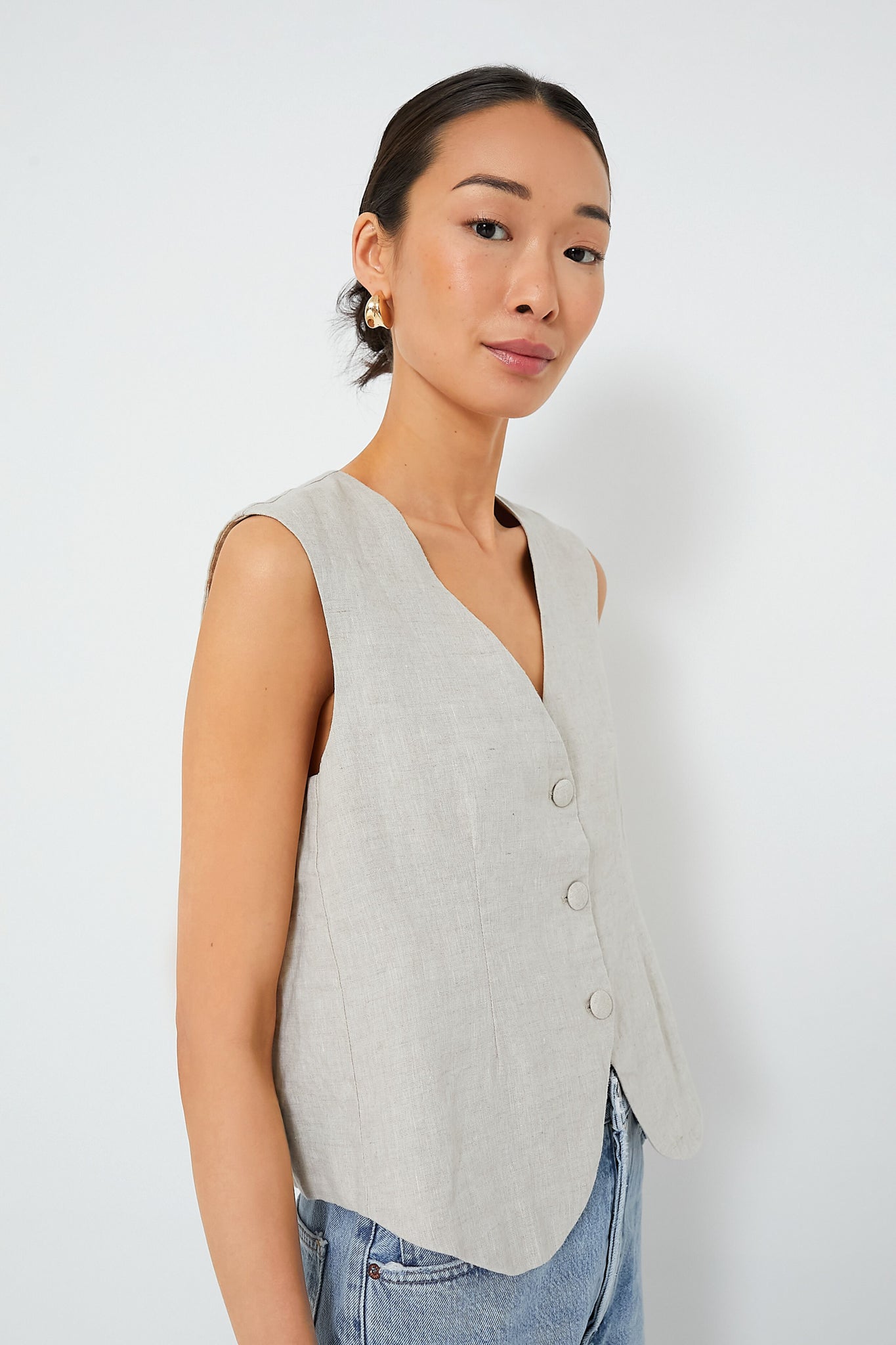 Natural Linen Swing Freya Vest