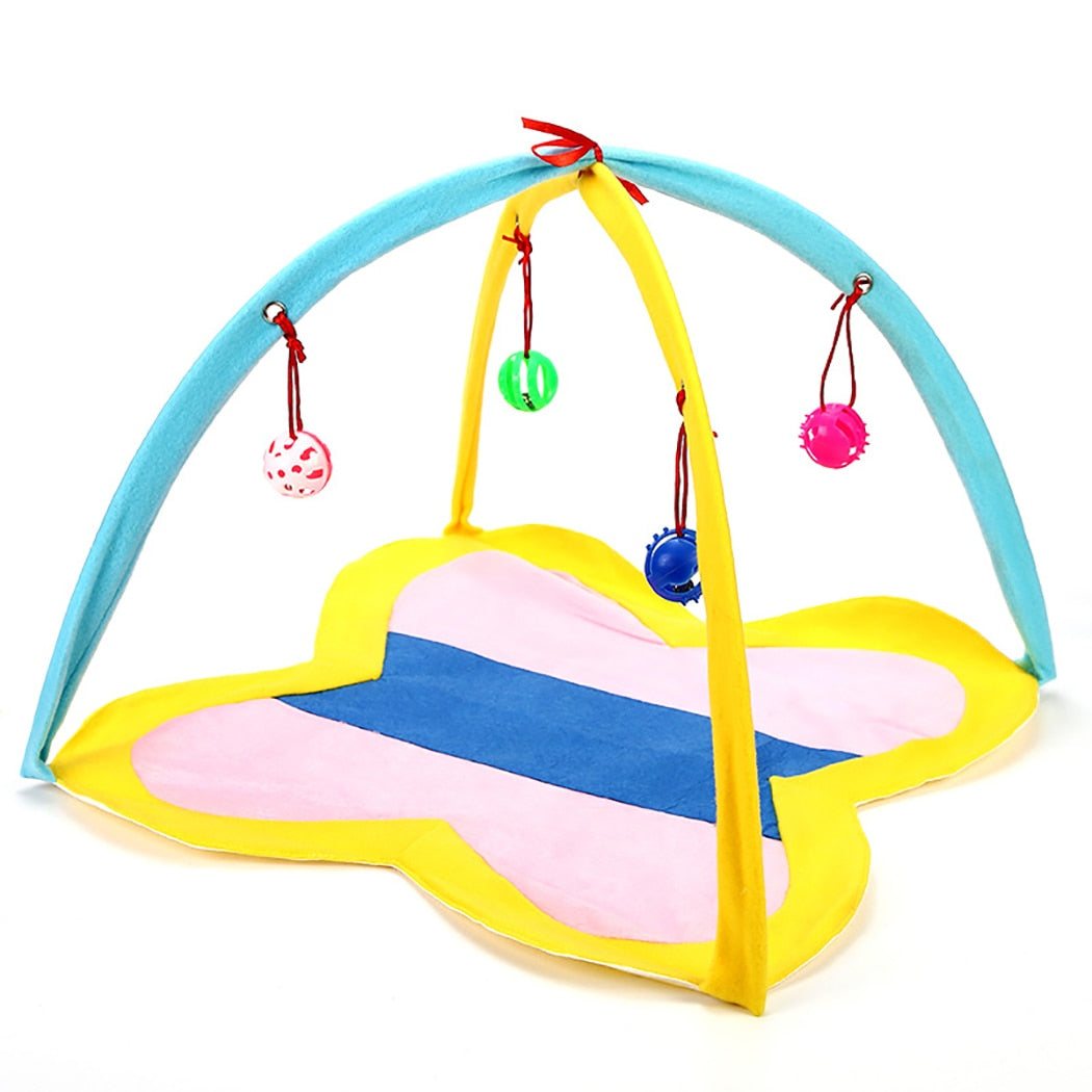 Portable Cat Tent With Hanging Toy