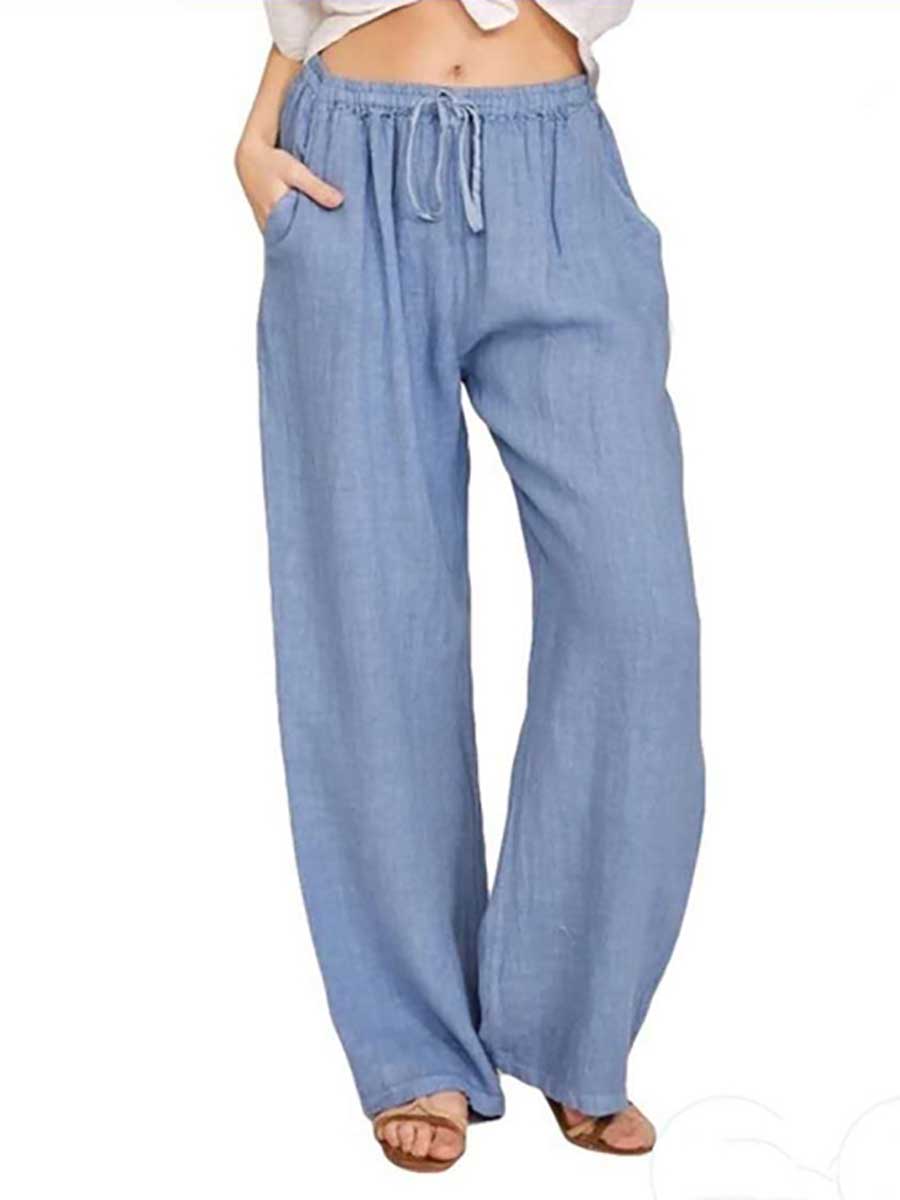 Loose Linen Casual Wide Leg Pants