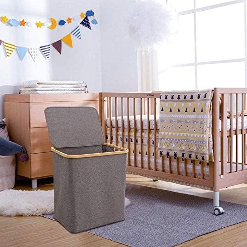 Bamboo Laundry Hamper Basket with Lid and Handle