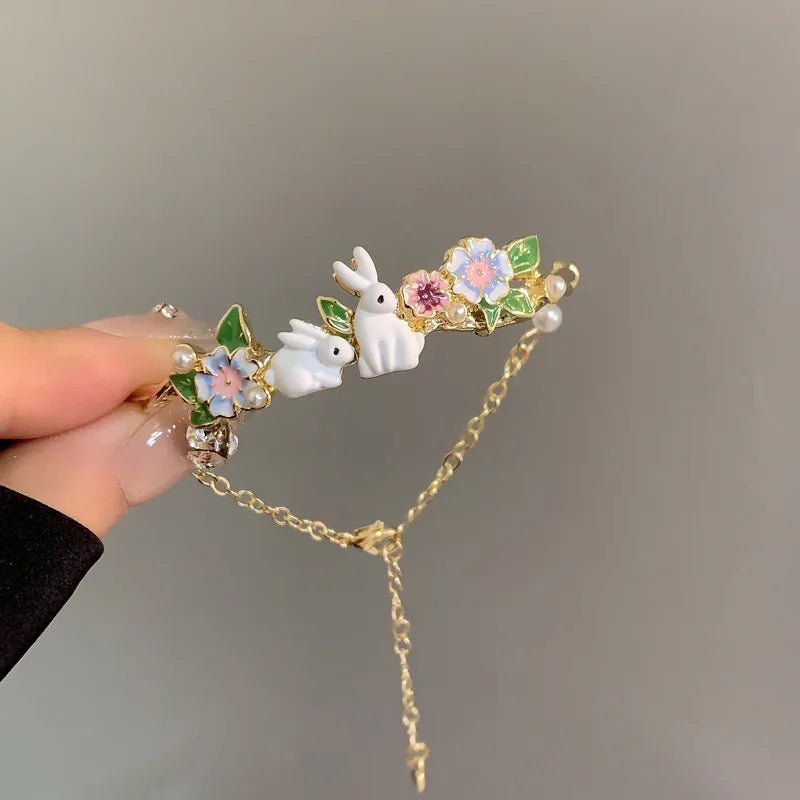 Dainty Rabbits Floral Bracelet