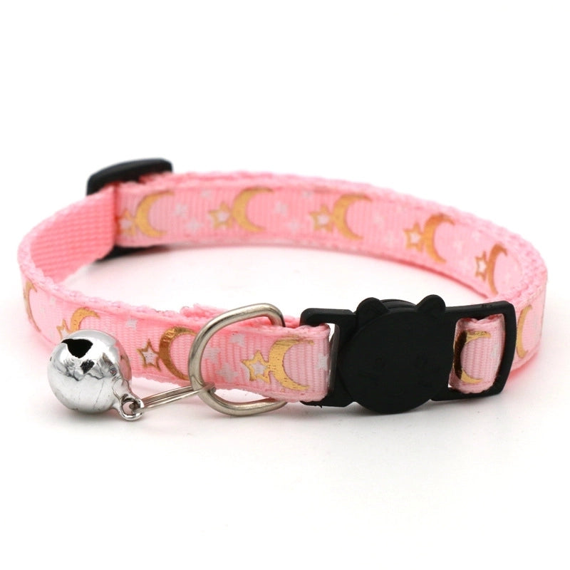 Pet Bronzing Moon Xingx Cat Dog Collar Cat Buckle Gold Separated Reflective Safety Buckle Collar