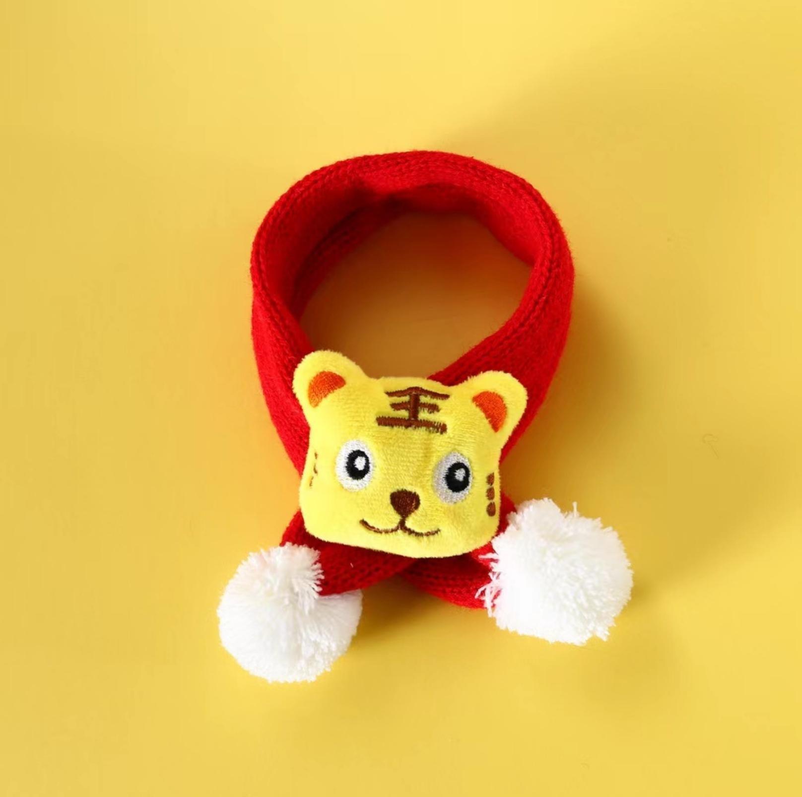 Red Knitted Wool Cartoon Scarfs For Cats and Dogs