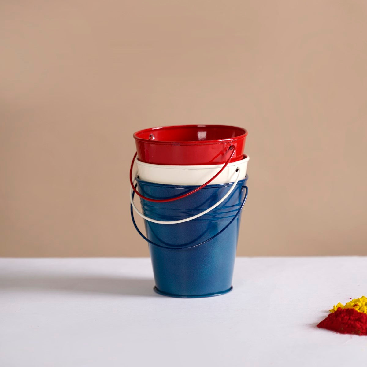 Colourful Metal Bucket Set Of 3