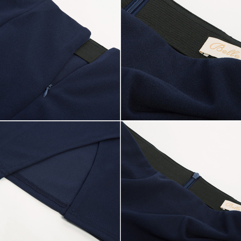 Vintage Wrap Front Skirt Elastic High Waist Ruched Bodycon Skirt