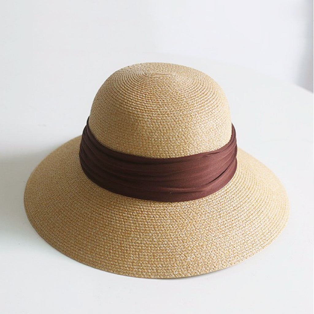 Foldable Elegant Ribbon Straw Hat
