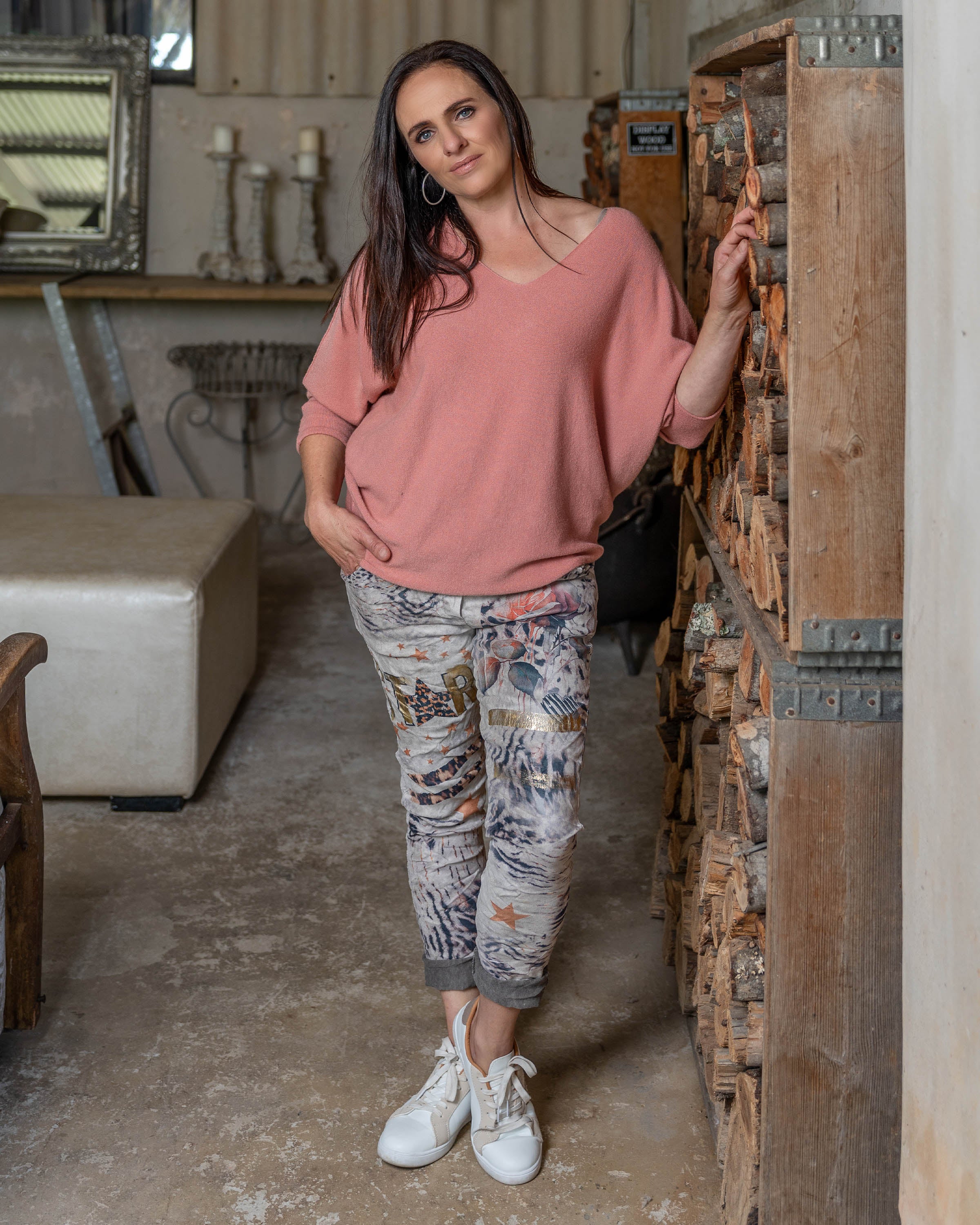 Star-Struck Drawstring Pants | Taupe