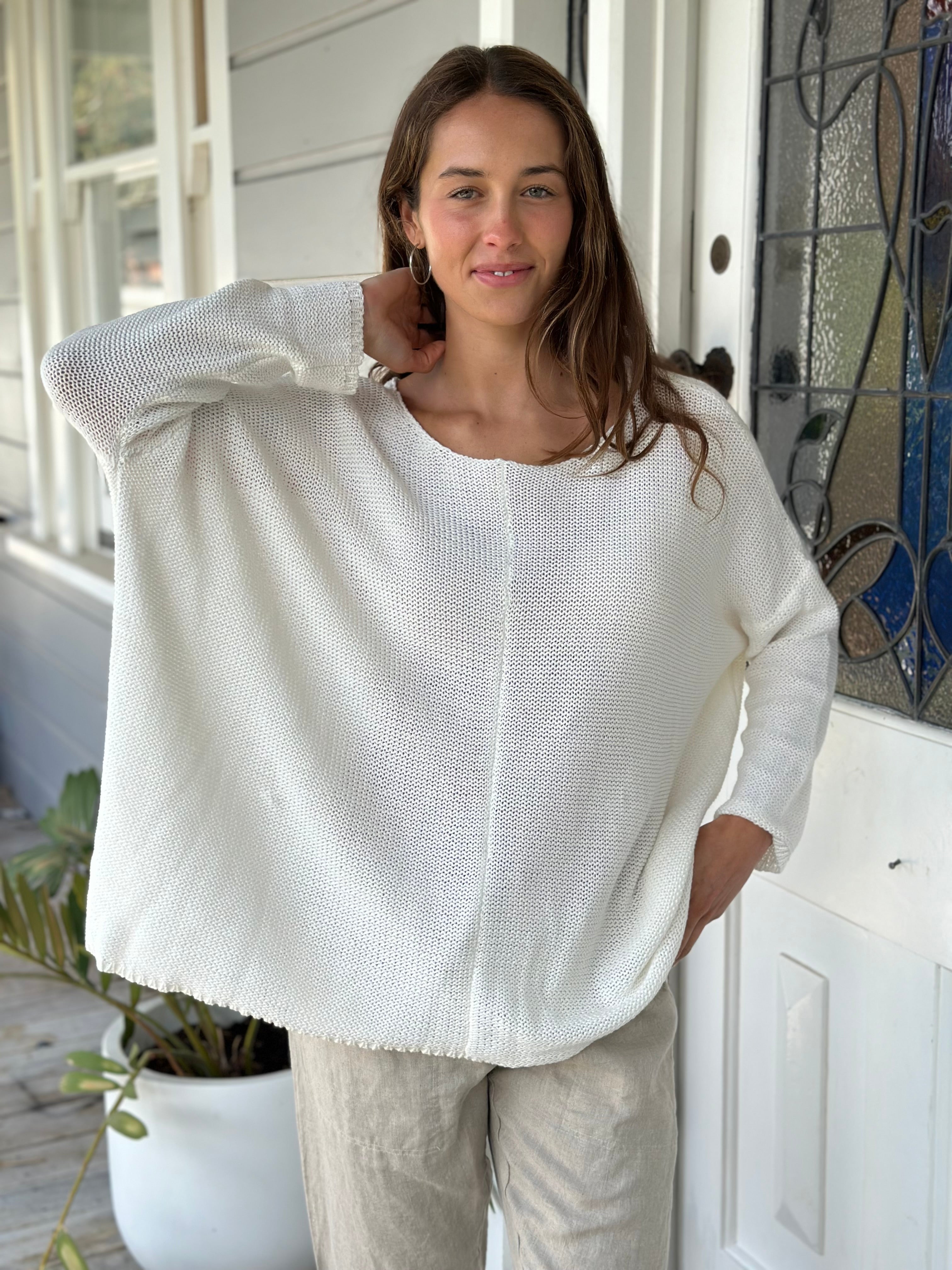 warm white cotton knit