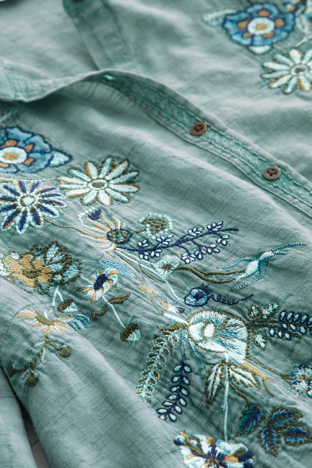 Seaglass Embroidered Top