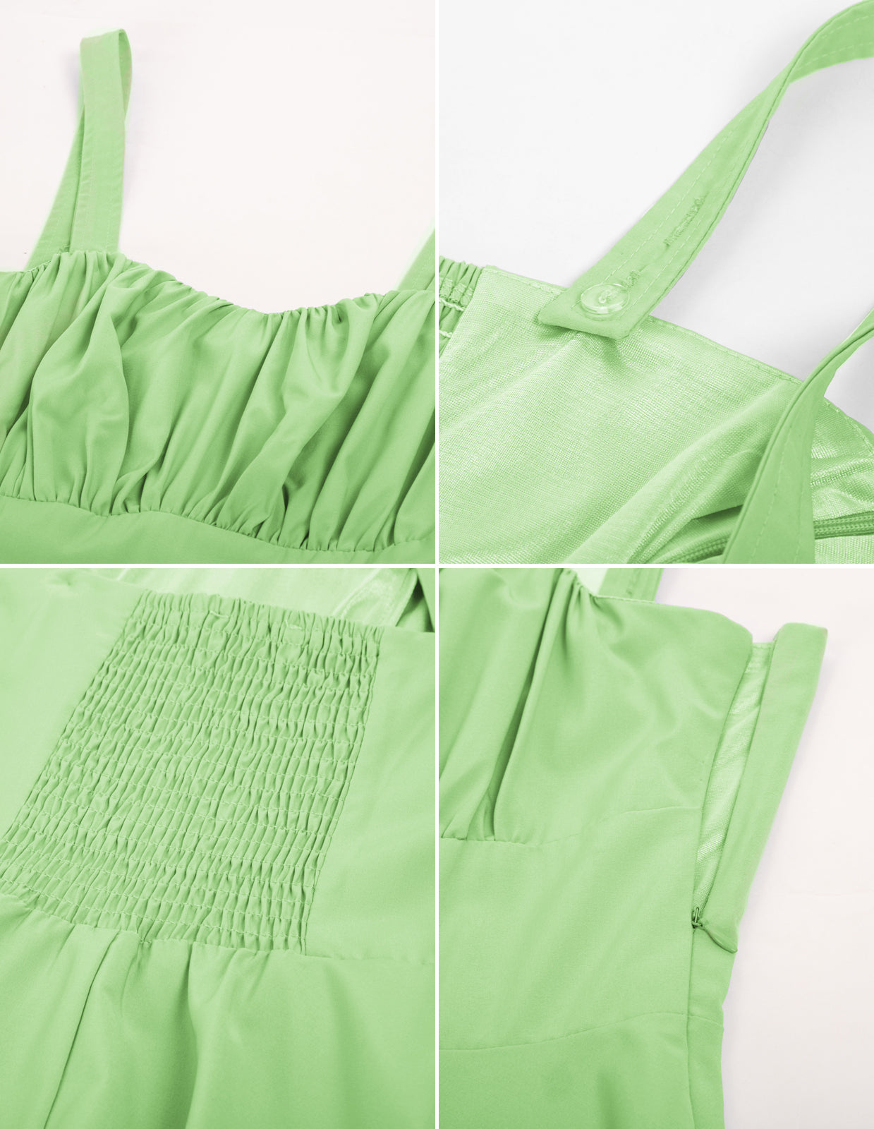 Vintage Solid Color Two-Way Defined Waist Dress Ruched Bodice Flared A-Line Dress