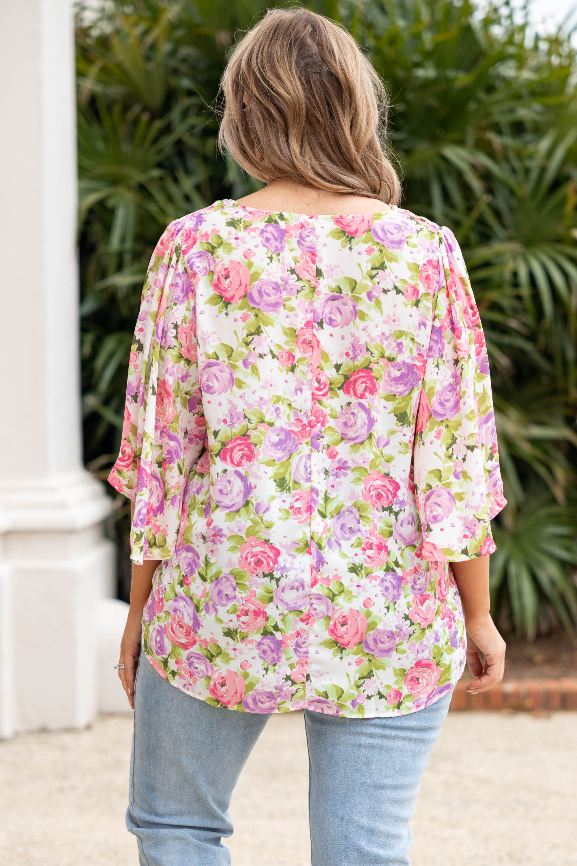 The Latest Night Top. Ivory Multi