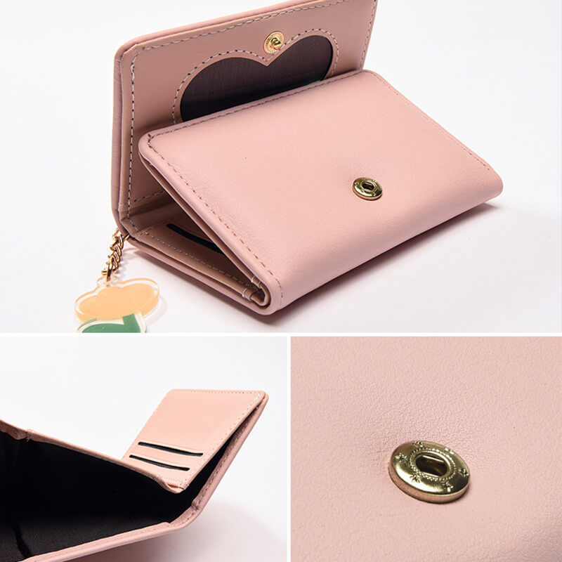 Tulip Flower Mini Trifold Wallet