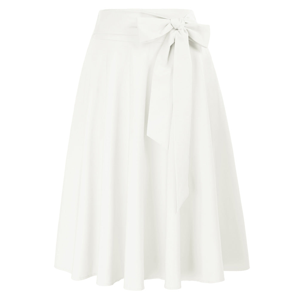 High Waisted A-Line Pocket Skirt Skate Skirt Flared Midi Skirt