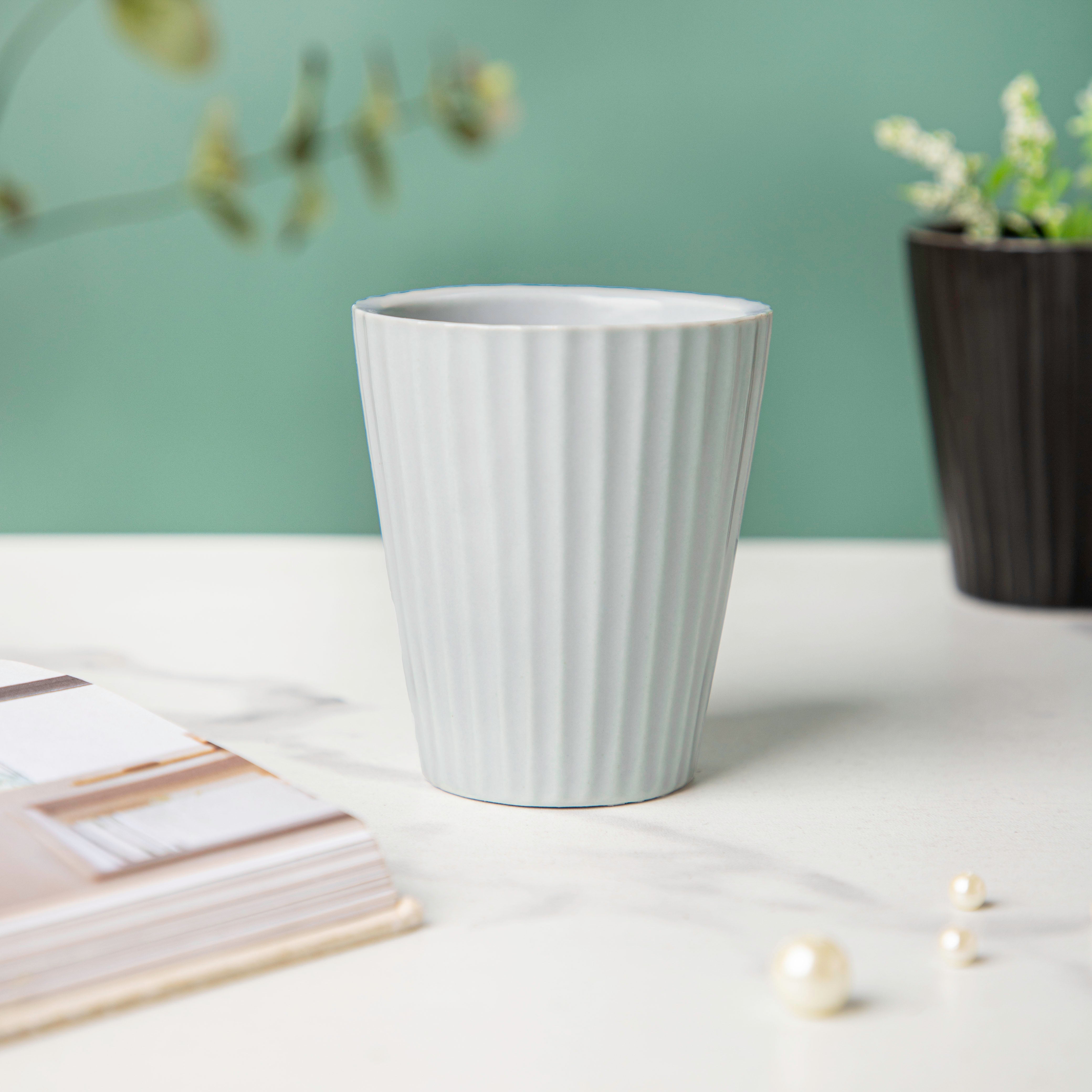 Nordic Mosaic Blue Textured Planter