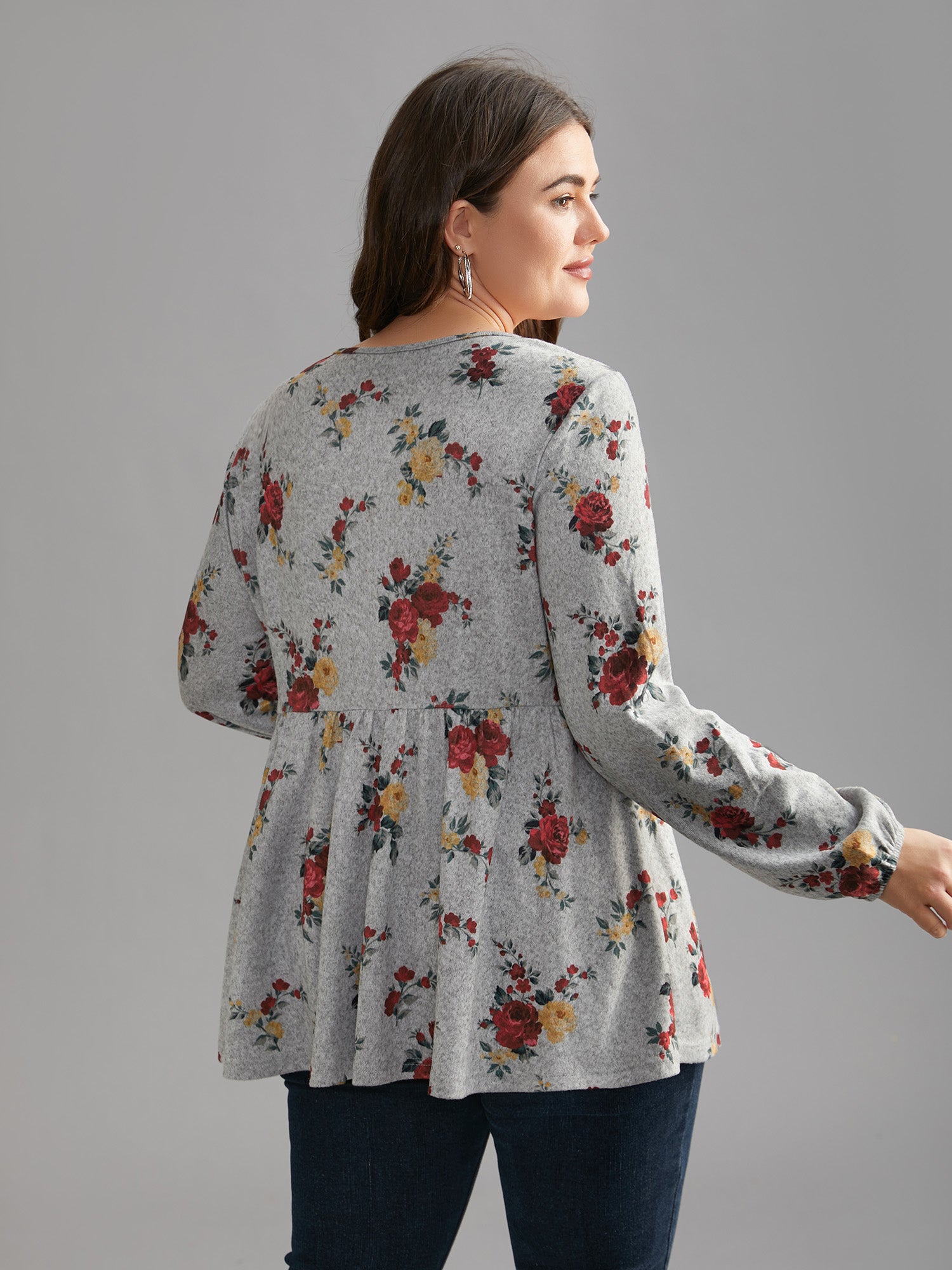 Floral Print Tie Knot T-shirt