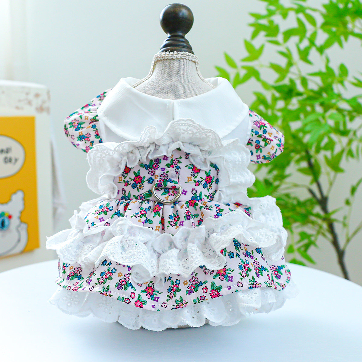 Flower Lace Decor Dog Cat Dress Harness