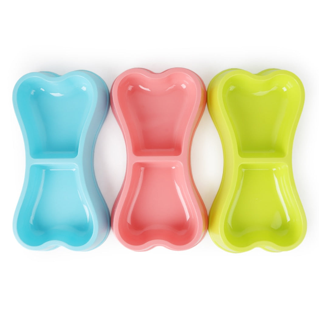 2-Section Bone-Shape Dog Bowls
