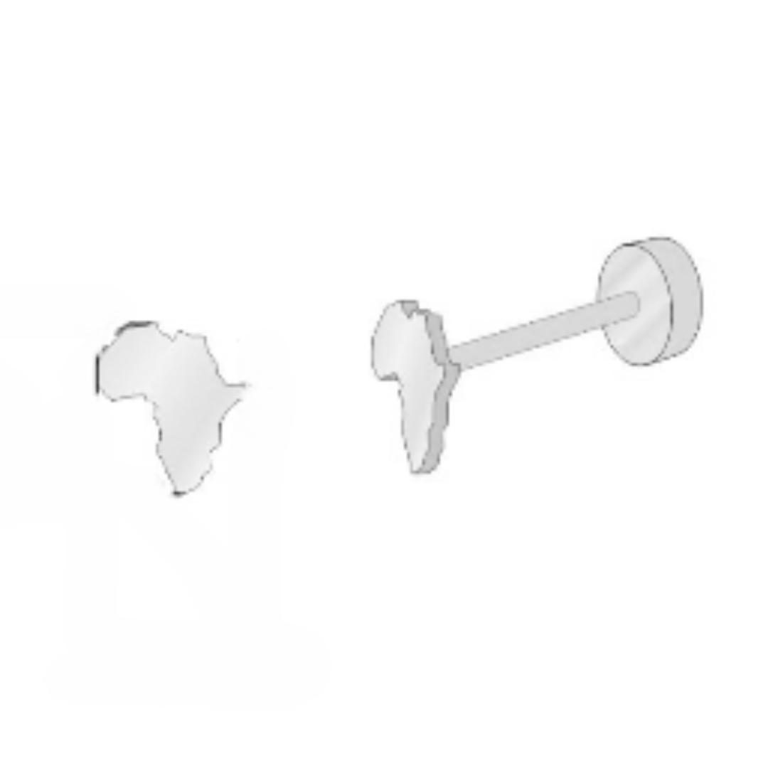 Tiny Africa studs - Silver