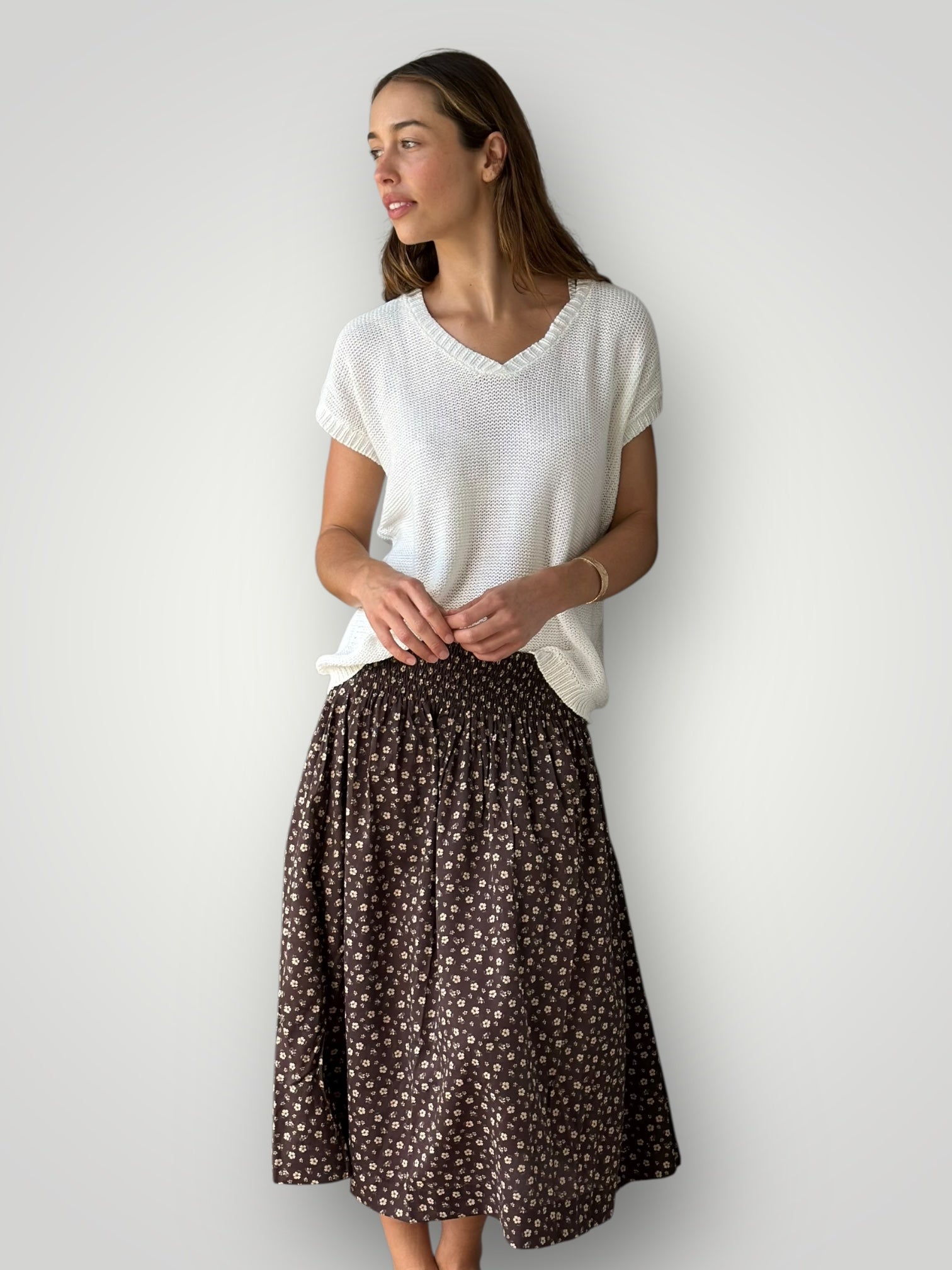 chocolate floral cotton
