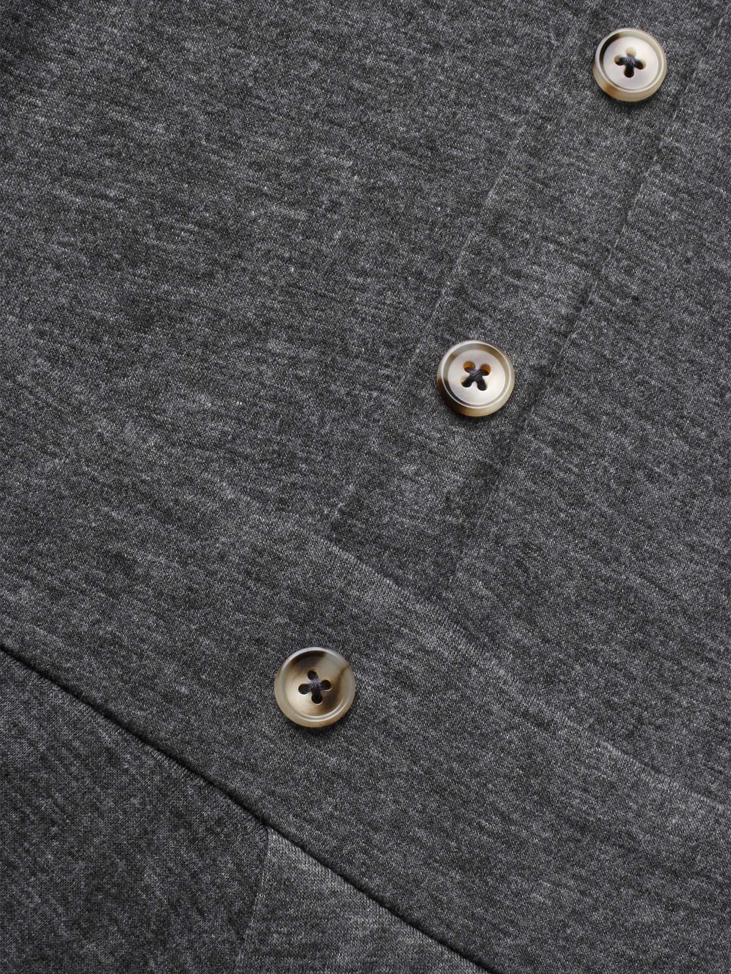 Solid Button Detail Wrap Hem Knit Dress