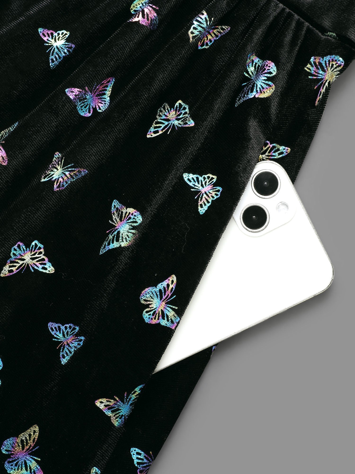 Butterfly Glitter Flutter Sleeve Midi Dress