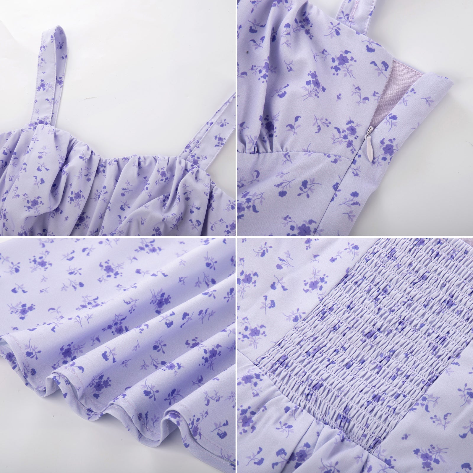 Vintage Floral Printed Defined Waist Dress Ruched Bodice Flared A-Line Dress