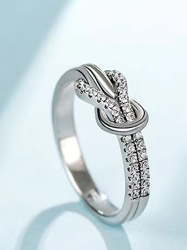 925 Sterling Silver Cubic Zirconia Infinity Ring