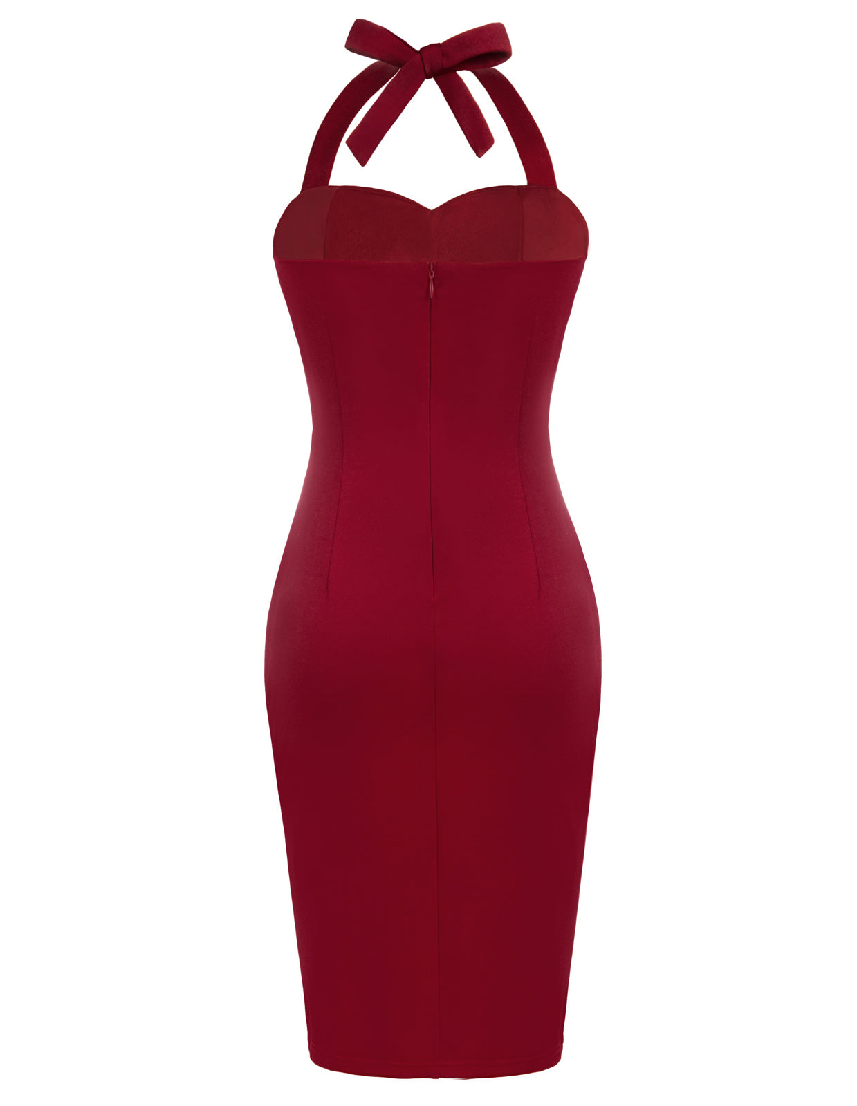 Halter Dress Sweetheart Neck Ruffle Decorated Bodycon Dress