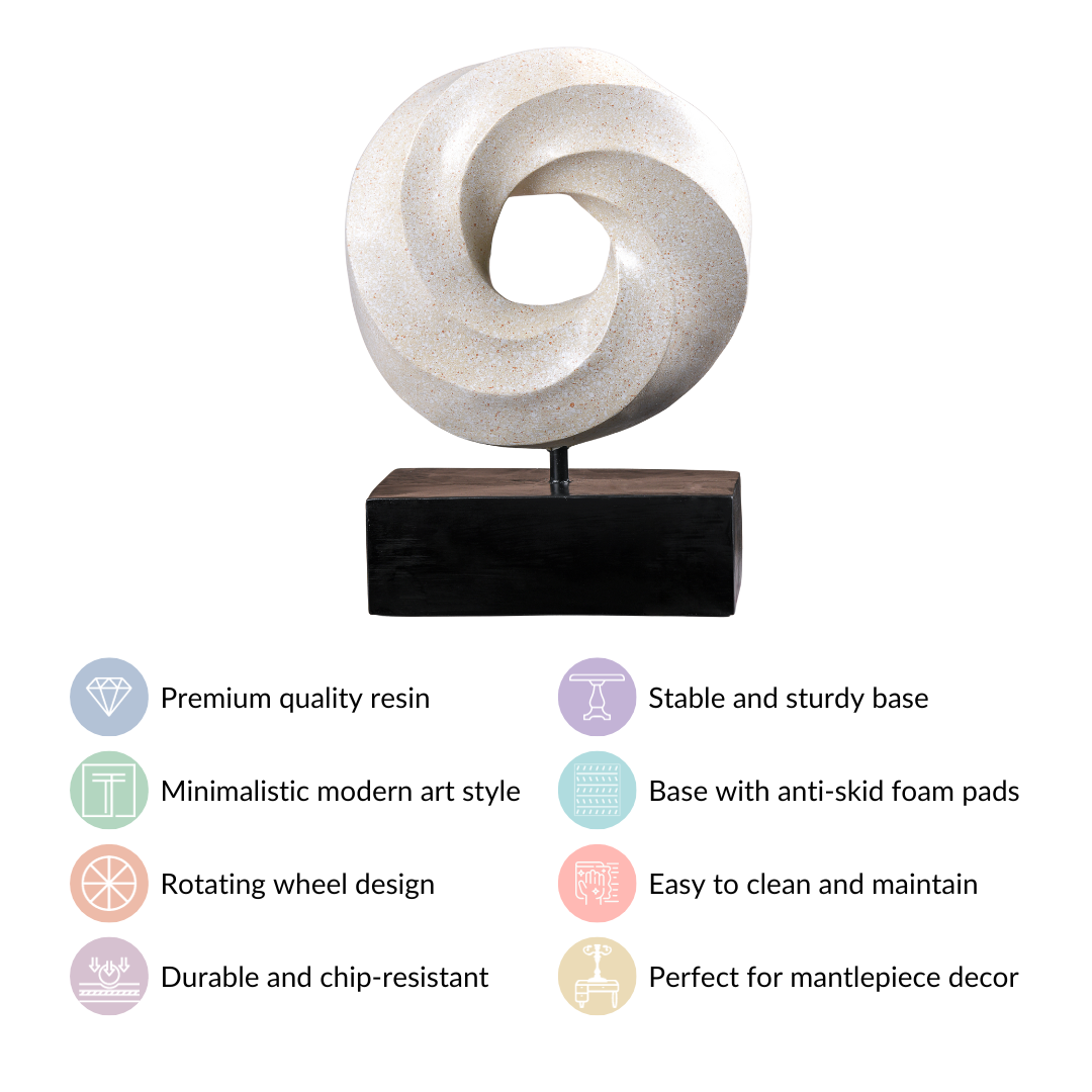Vortex Art Decor Showpiece White
