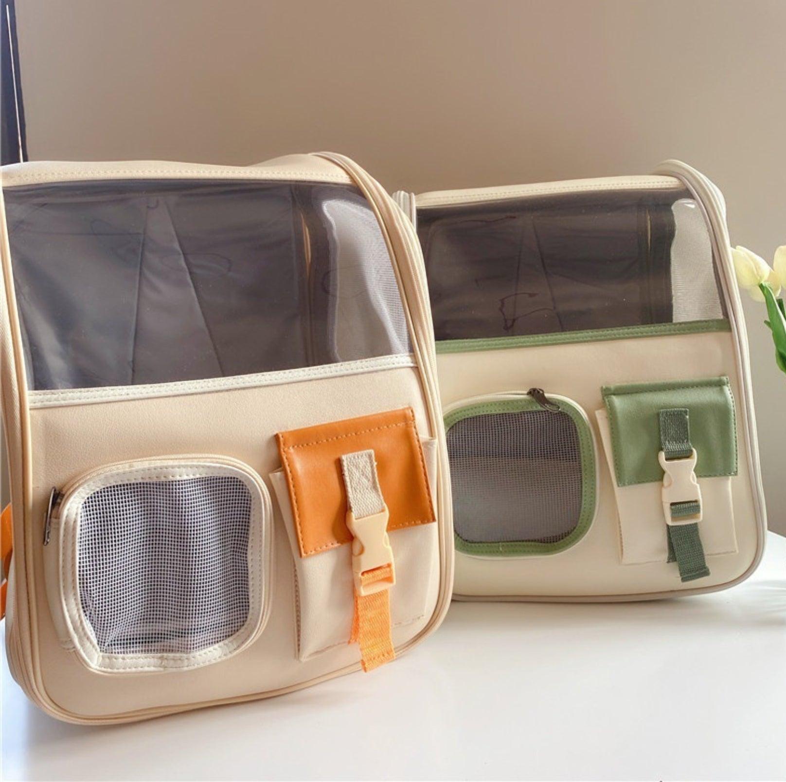 Back to School Clear Shoulder Bag Cat and Small Dog Carrier