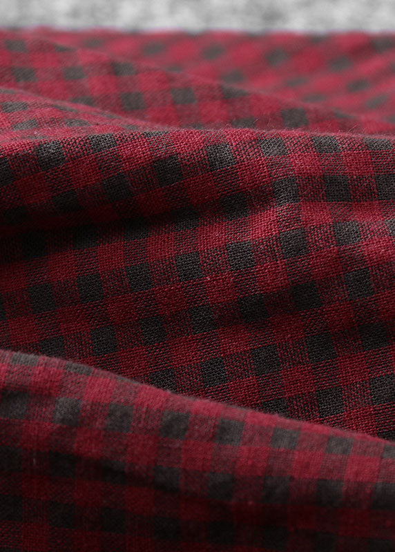 Red drawstring Asymmetrical Patchwork Skirt Spring