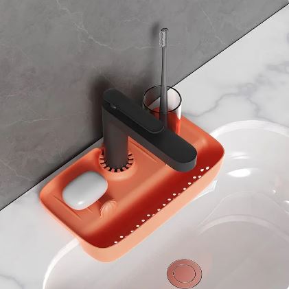 Faucet Drainer Rack Kitchen Sink Sponge Draining Storage Rack Organizer