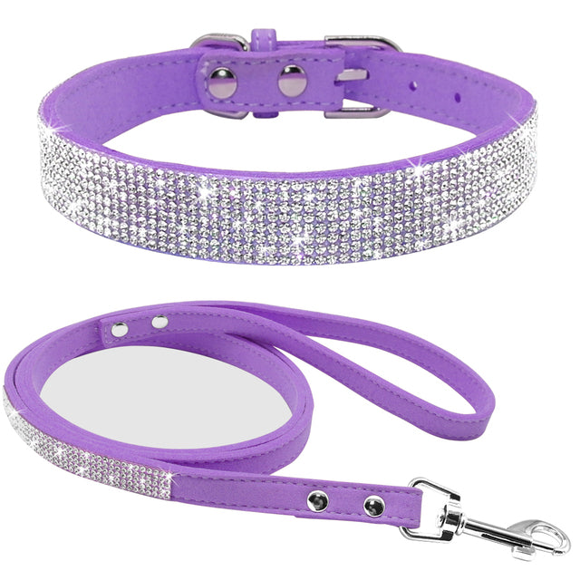Sparkly Pet Collar Leash Set