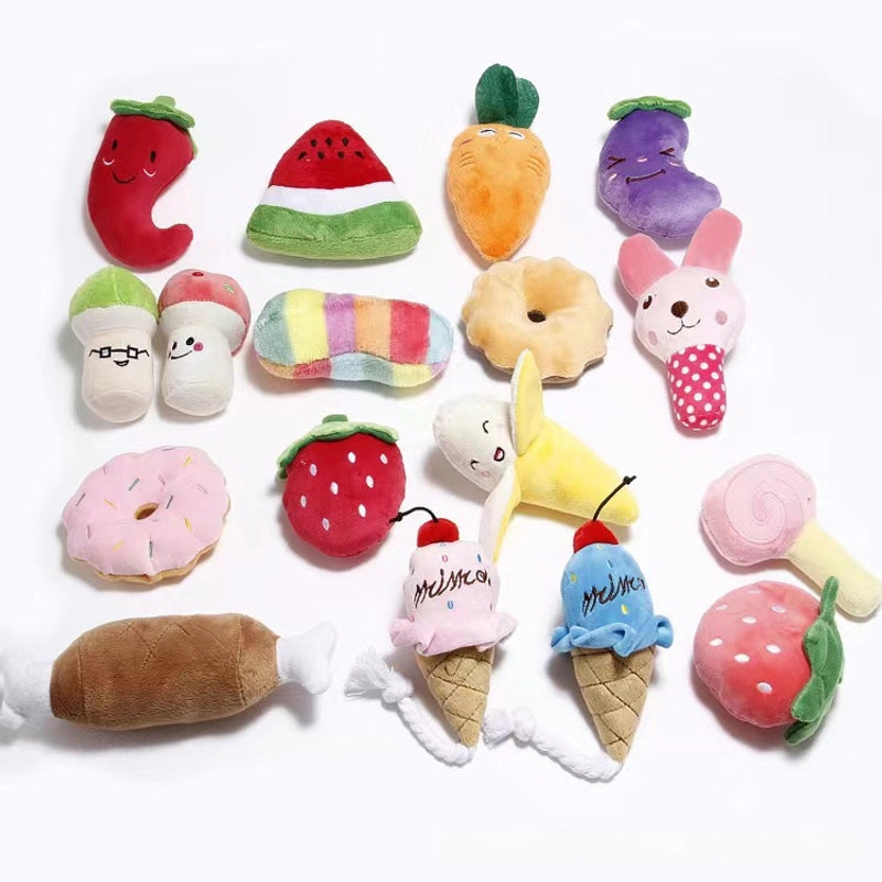 Pet Voice Plush Toy Banana Chicken Leg Venting Cat Dog Plush Voice Toy Pet Gift Pack Set Toy