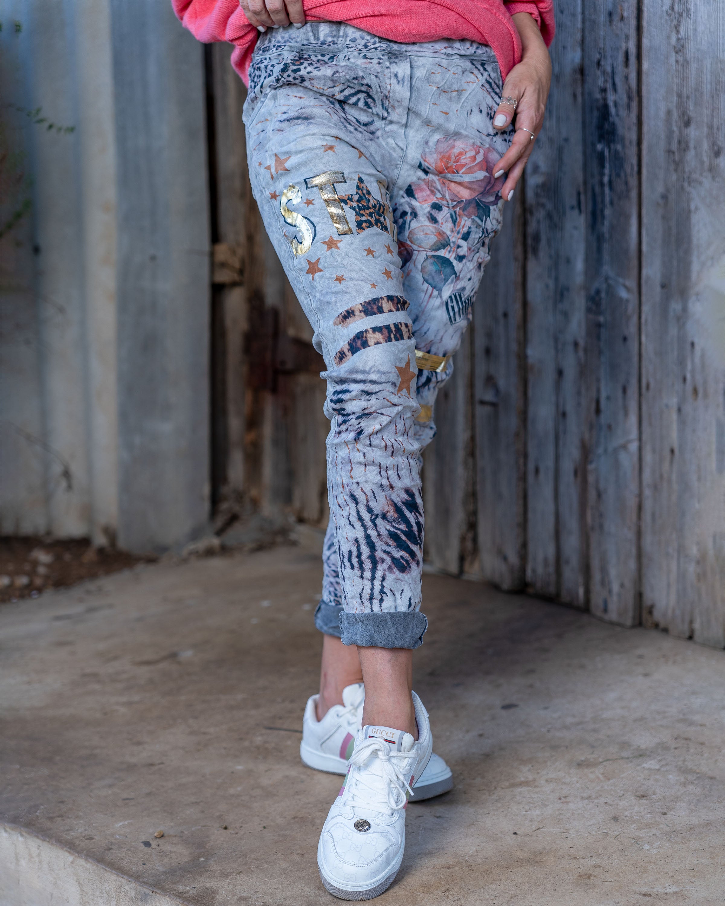 Star-Struck Drawstring Pants | Grey