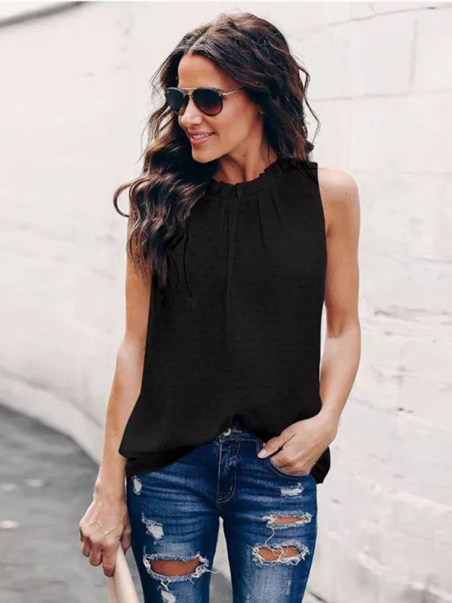 Polka Dot Sleeveless Vest