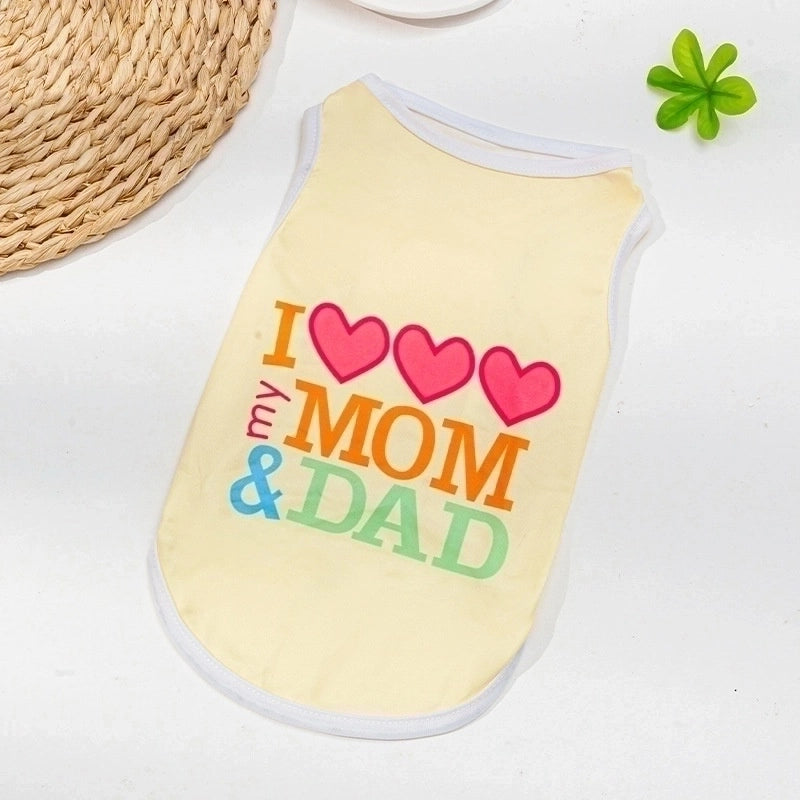 Casual Polyester Letter Color Block Pet Clothing