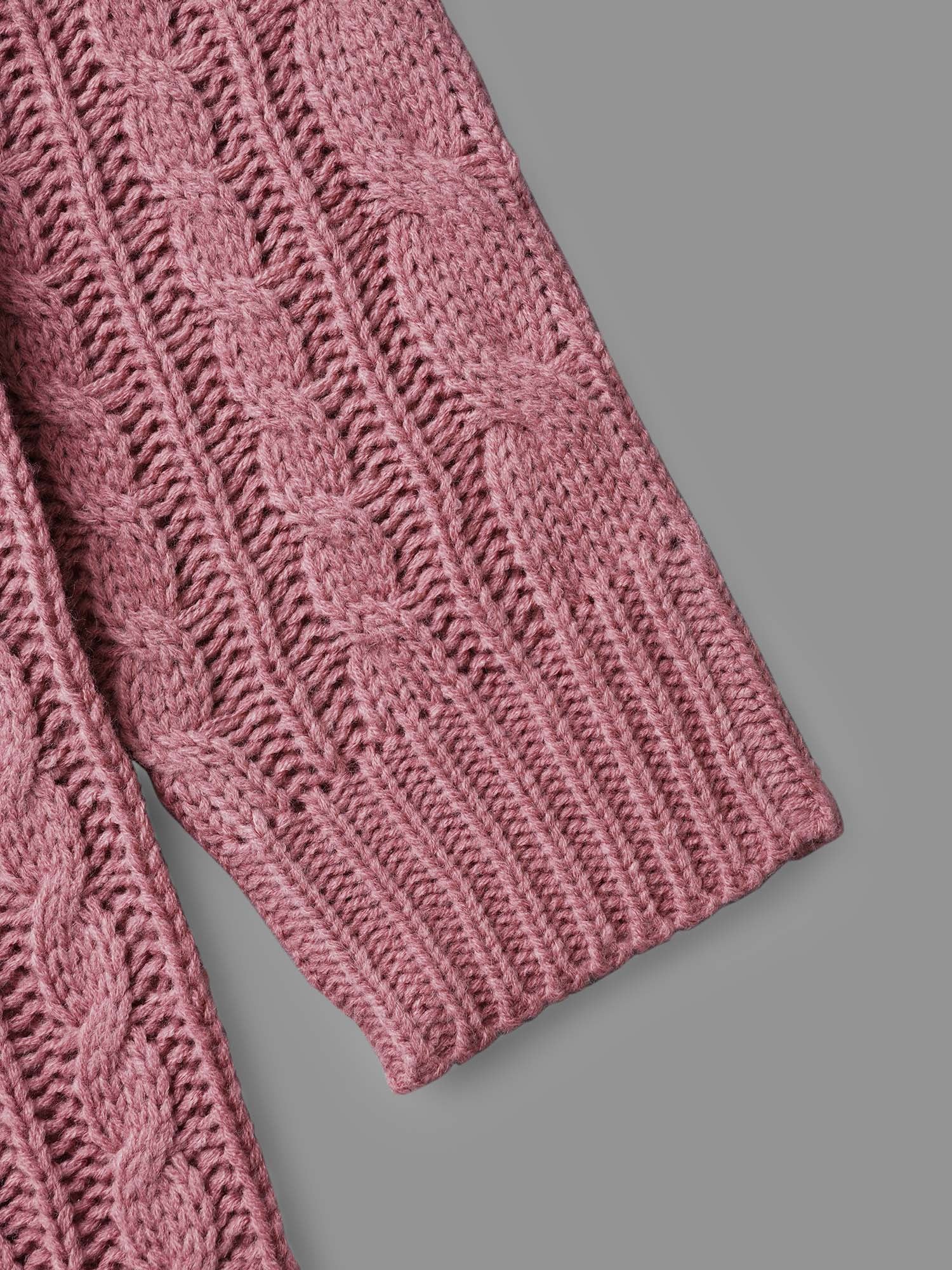 V Neck Texture Cable Knit Pullover