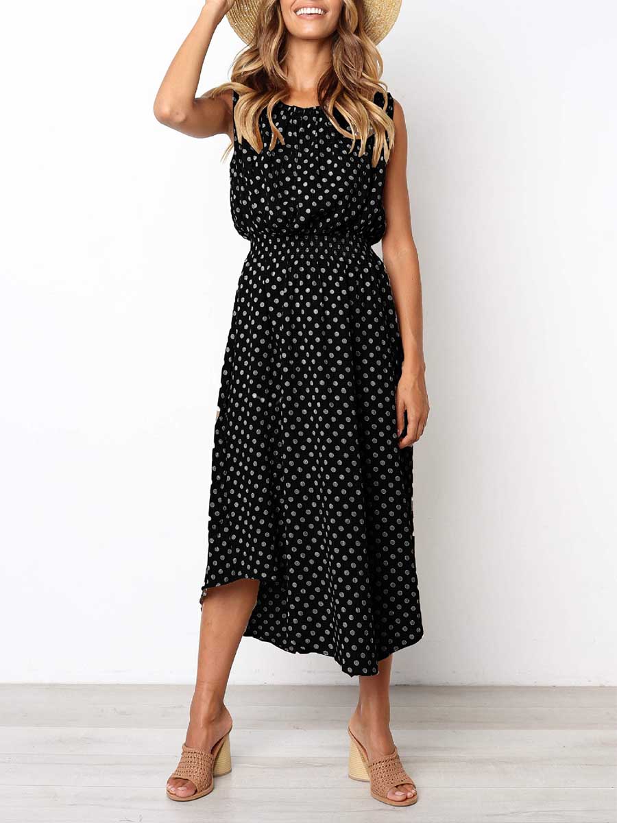 Sleeveless Dot Dress