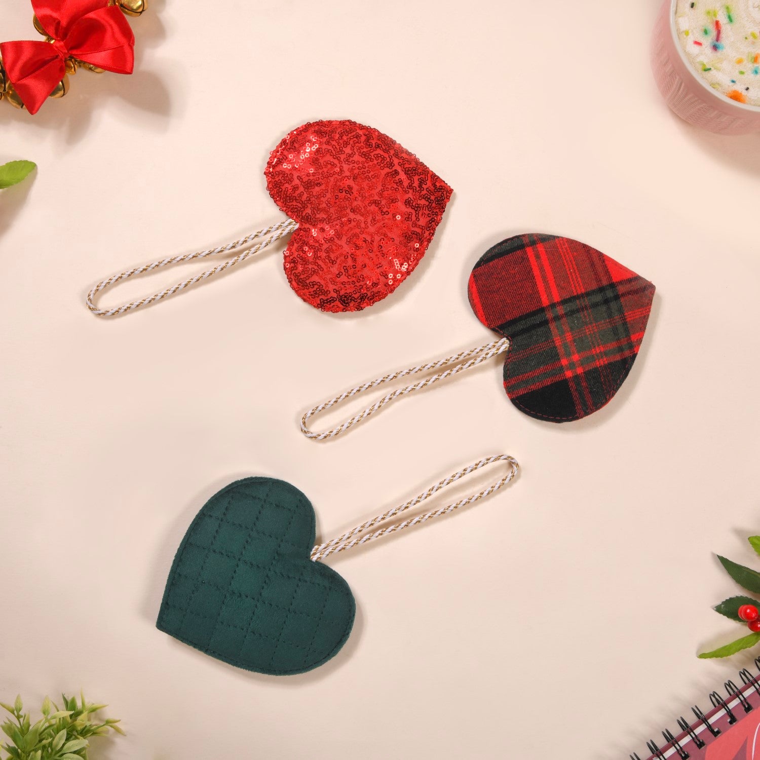 Hearts Wall Hanging Ornaments Set of 3