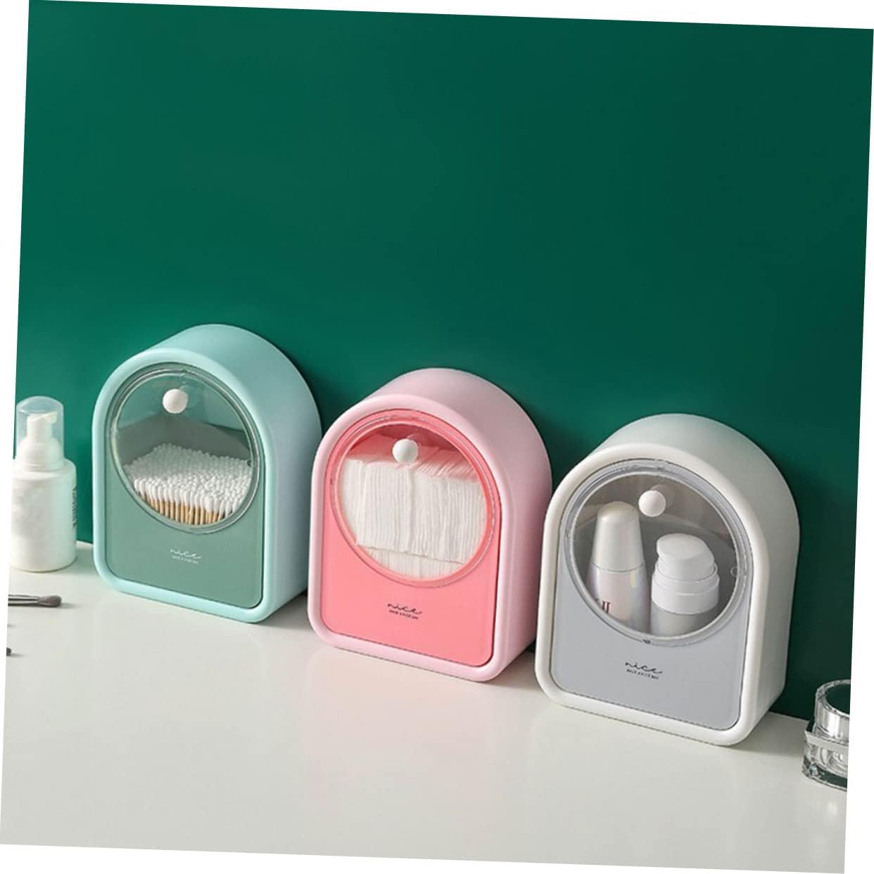 1Pc Cotton Swab Storage Box. Multifunction Cotton Swab Round Dispenser Holder