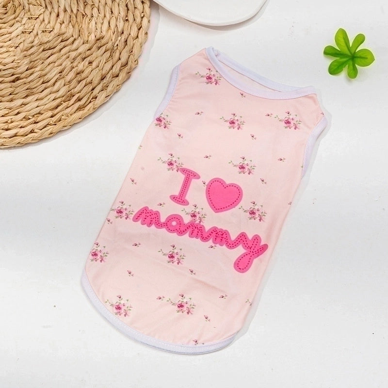 Casual Polyester Letter Color Block Pet Clothing