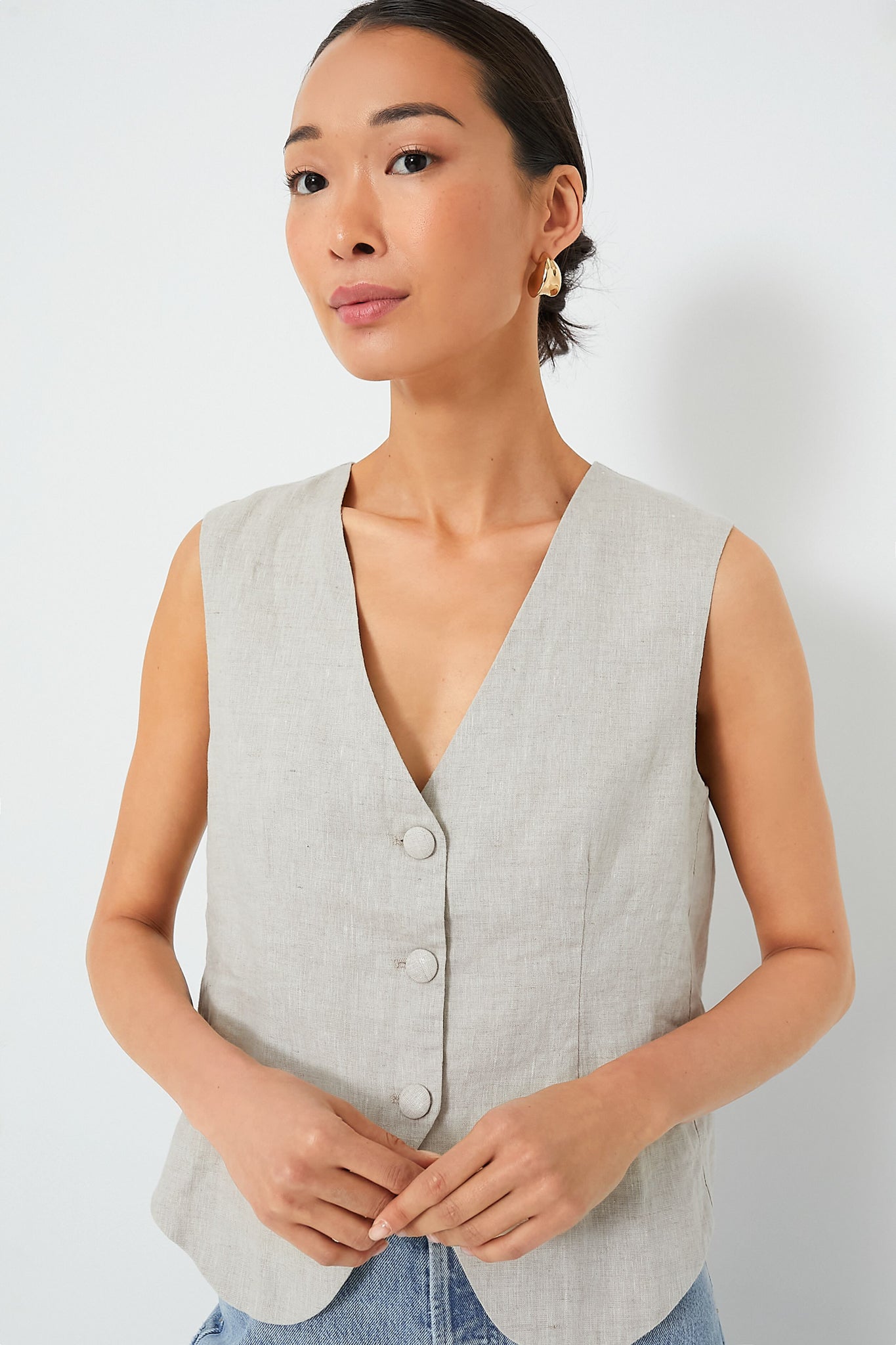 Natural Linen Swing Freya Vest